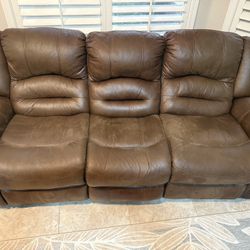 6 Piece Living Room Set Brown Faux 