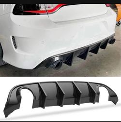 WildWell Rear Diffuser for 2015-2024 Dodge Charger SRT Rear Bumper Lip Diffuser Non-Widebody Models Carbon Fiber Style Brand New B339