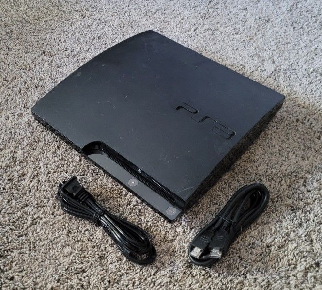 PS3 Slim 2001A 120GB Console w/ Cables - Tested & Working