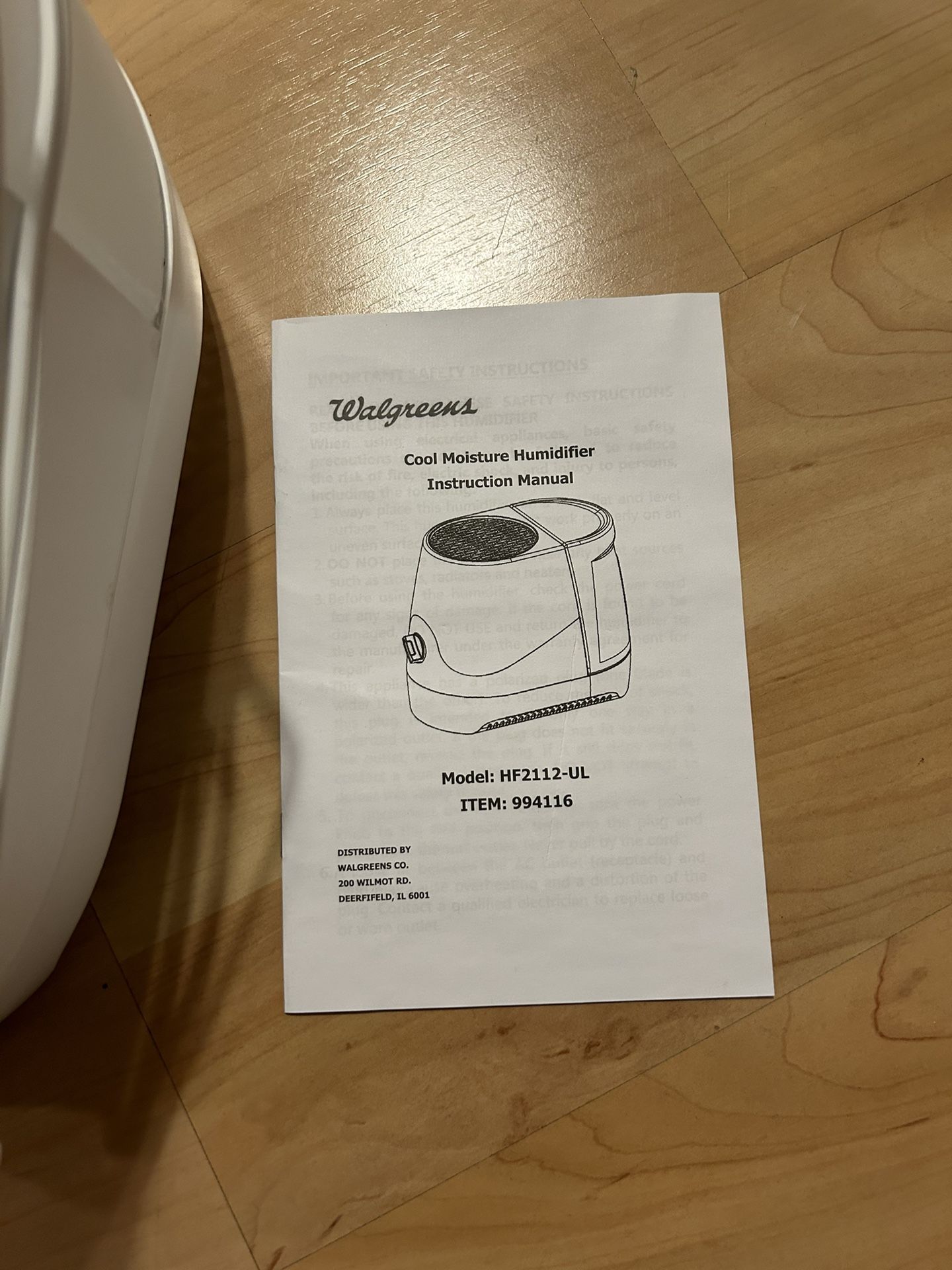 Walgreens cool humidifier Used Once