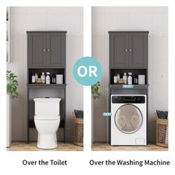 Brand New Behren Over-the-Toilet Storage Cabinet – Gray