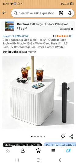 CHENG RONG 2-in-1 Umbrella Side Table