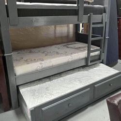 Triple Twin Bunk Bed With Mattress Included 