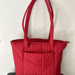 Vera Bradley Women's Cotton Small Vera Tote Bag Cardinal Red 