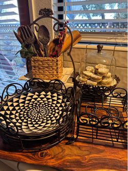 Wrought iron serving pieces