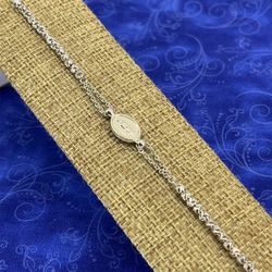 925 Silver Bracelet Virgin Mary With Diamond Cut Beads 3.8 G 178714–3