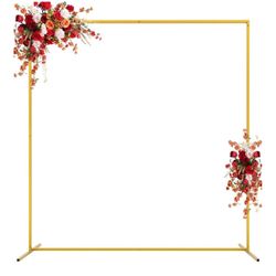 Gold Wedding Arch Backdrop Stand Square Metal Rectangular Arch Frame for Ceremony Party decoration