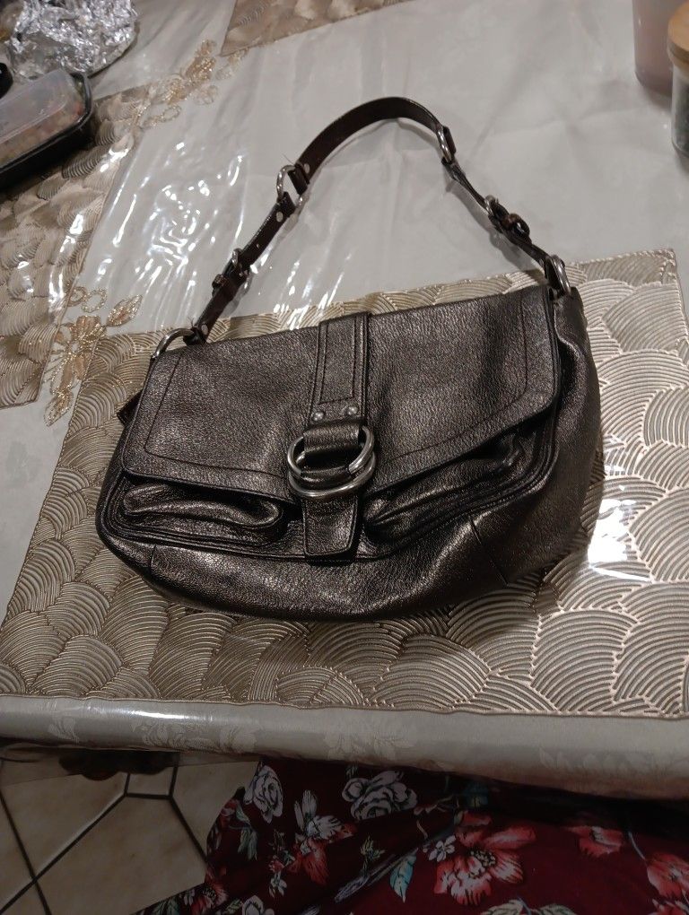 Rare COACH Metallic Bag Two Front Pockets