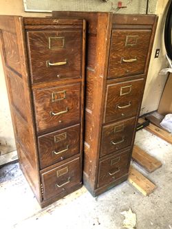 REDUCED!!  Antique Wood File Cabinets 