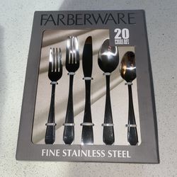 Farberware Centurion 20 Piece Flatware Set Service for 4 MCM New Rare Minimalist