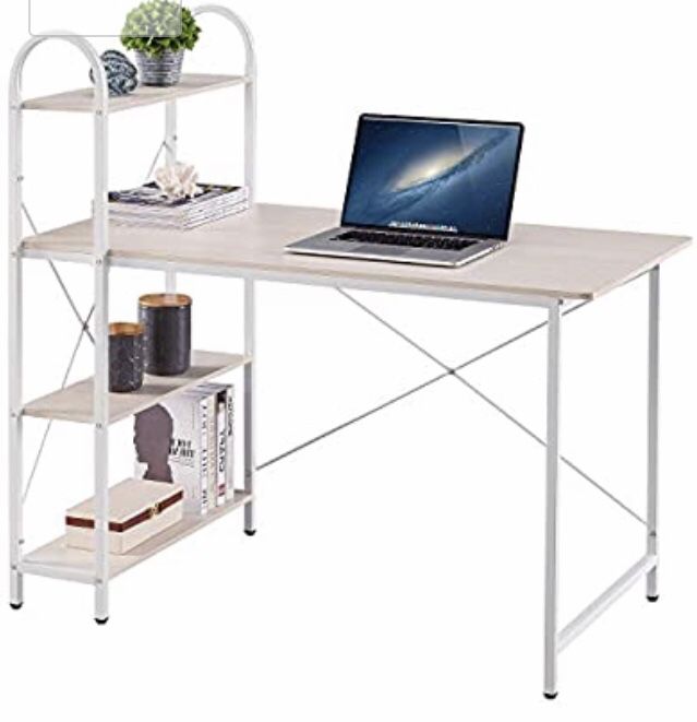 Computer desk with shelves