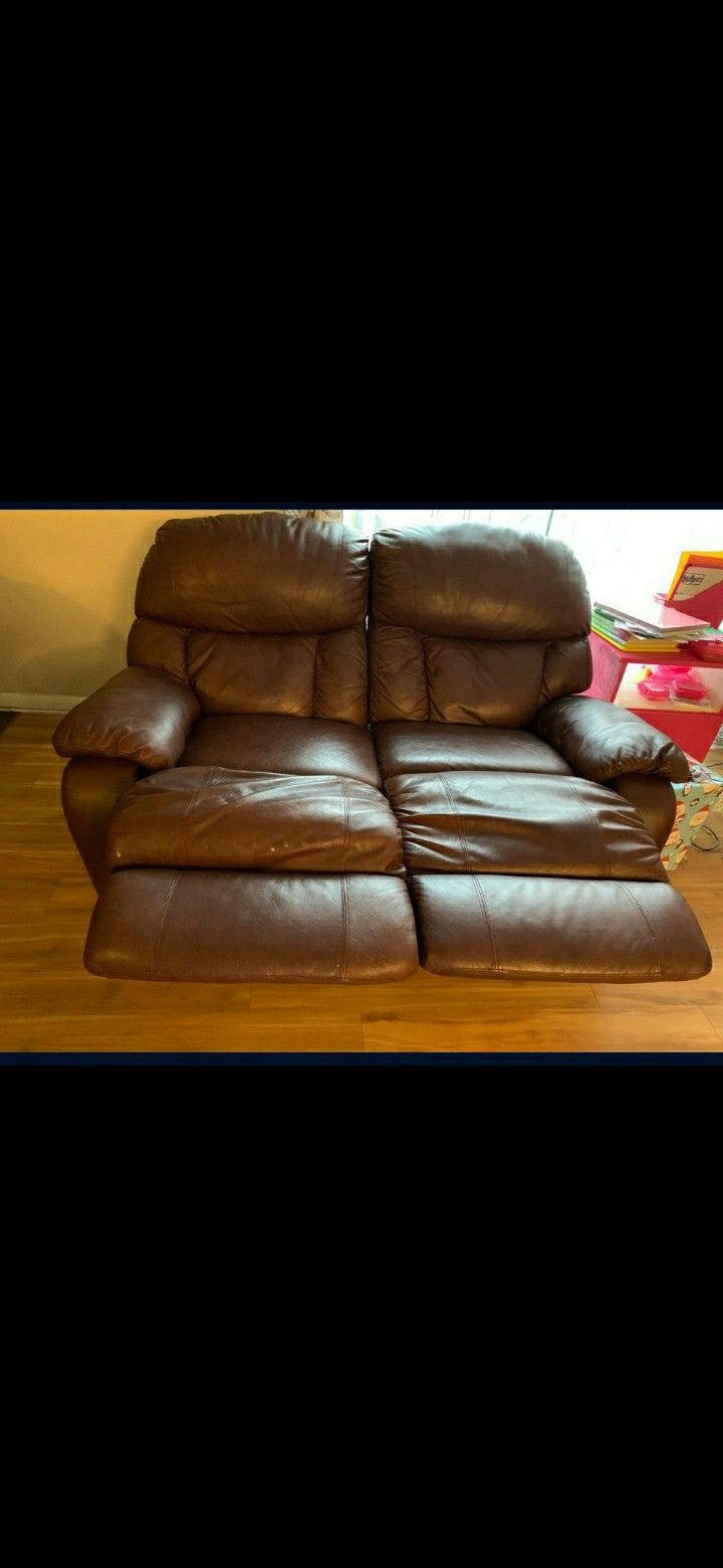 Brown Love Seat And Couche