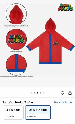 Mario bros. raincoat for kids