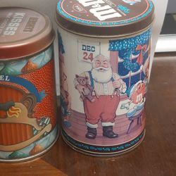 VINTAGE 1990 Hershey Kisses Milk Chocolate #2 Tin Noel Pony & 1994 M&M’S Plain 