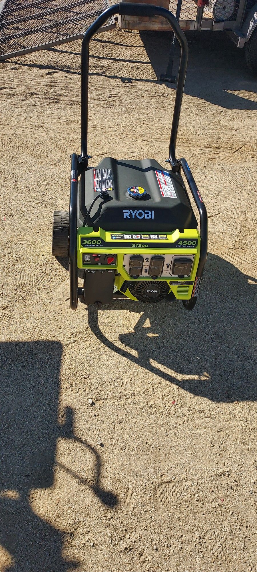 RYOBI
 4(contact info removed)- Watt Recoil Start Gasoline
Powered Portable Generator
with CO Shutdown Sensor
