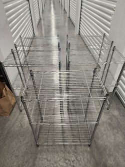 Heavy Duty Chrome Wire Shelves In Pristine Condition