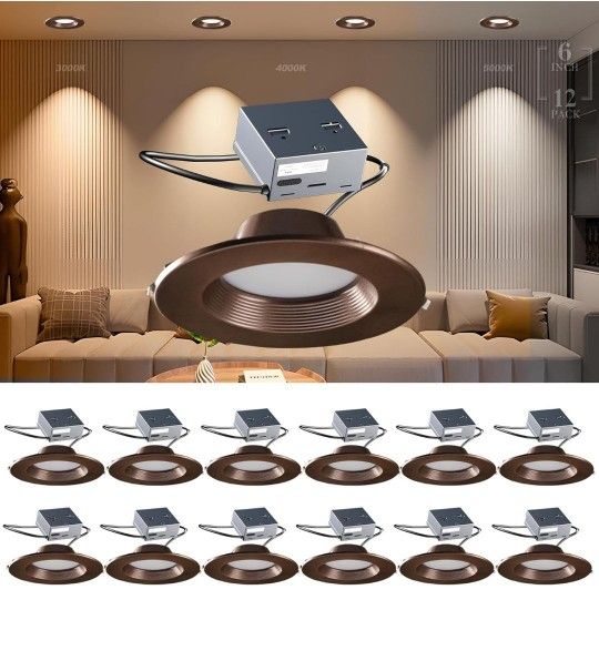 (New Factory Sealed) Lightdot LRC 03B 6IN 12P Complete Recessed Lighting Kits Downlight Black 12Pack 6 Inch /A18 PL 4240