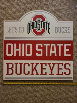 Brand New Ohio State University Buckeyes Bump Planked Wood Wall Decor  Large Vintage Ohio State Sign for Home
