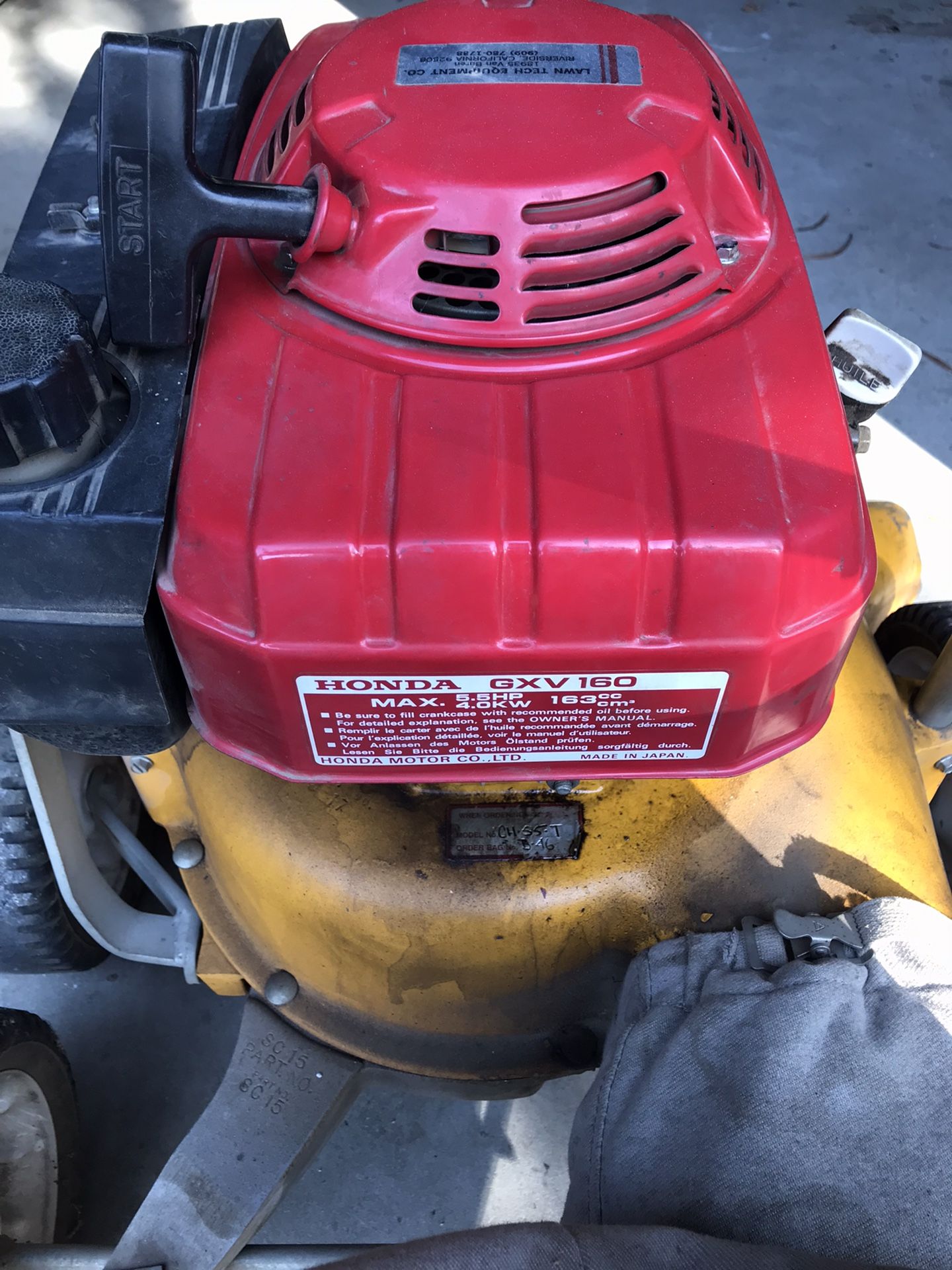 Original Yard Vac w Honda GXV160 Engine for Sale in Riverside CA