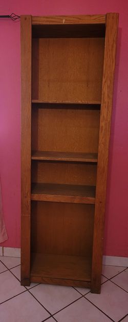 Tall wood bookshelf