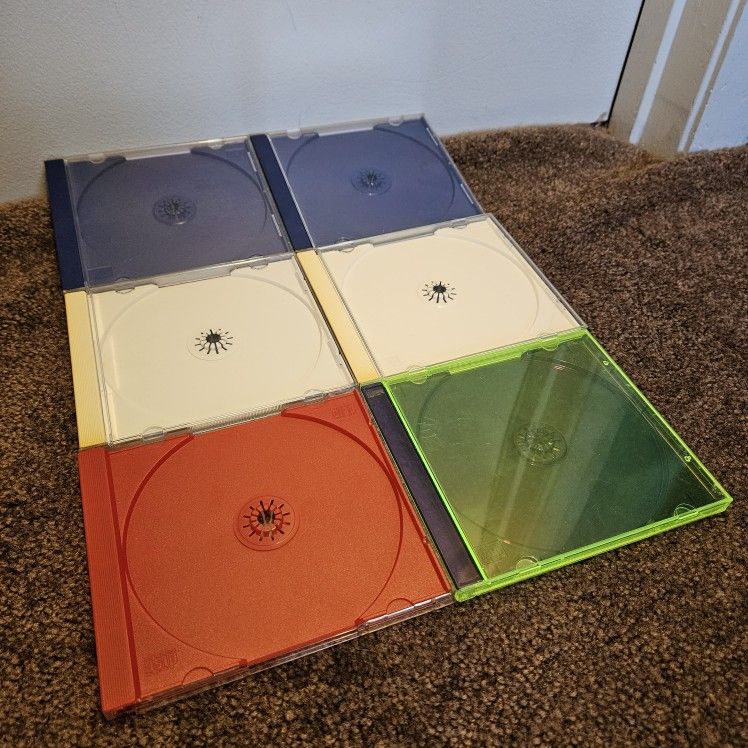 Jewel Cases Blank Empty Standard Size CD Multicolored Trays