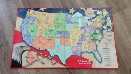 Complete 50 State Quarters Collection + Map – $45