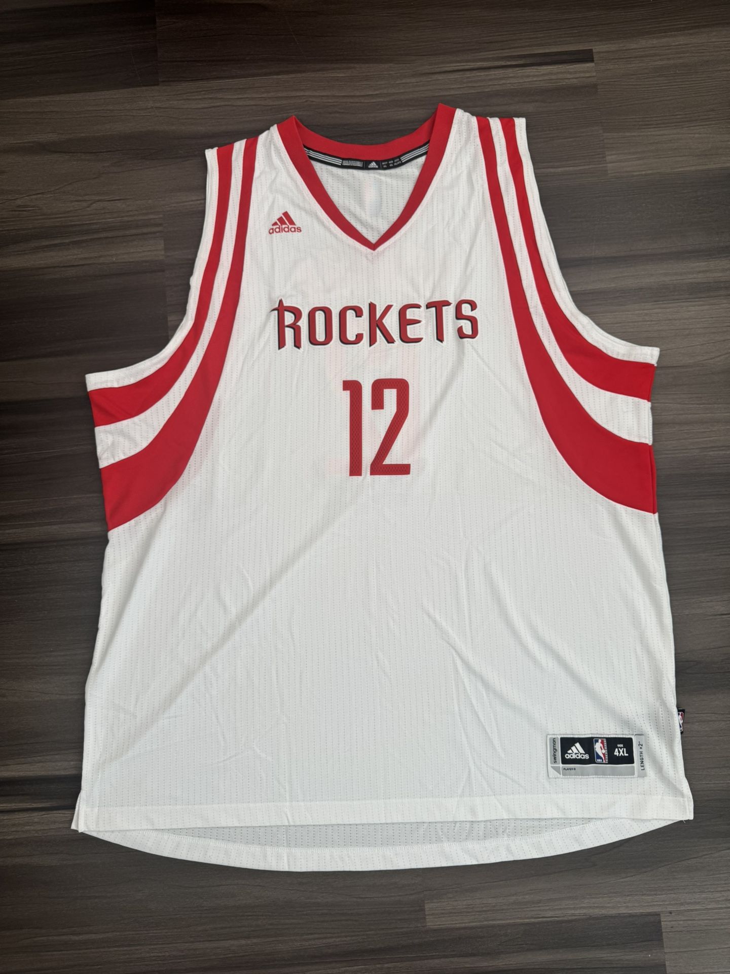 Adidas NBA Houston Rockets Dwight Howard #12 White Jersey Size 4XL Length +2