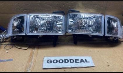 #97 Fit 94-02 Dodge Ram 1500/2500 Chrome Light Lamp Clear Headlights OE Style