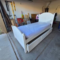 Twin Bed Frame With Trundle And Matress 