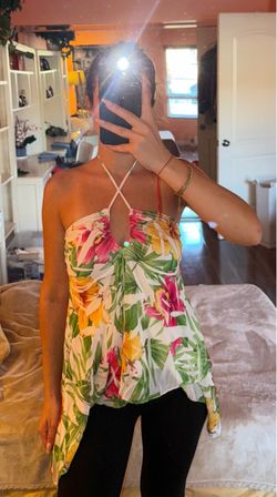 Floral Halter Top Sleeveless Summer Blouse