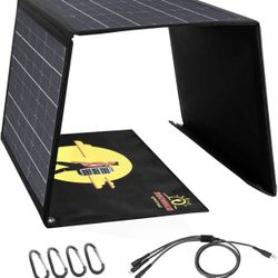 Foldable 2 USB-A Solar Panel Charger for Camping&Hiking, IP65 Waterproof, Compatible with iPhone 14/13/12/11/XS/XS Max/XR/X/8/7, iPad, Samsung G