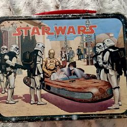 Original/ Vintage 1977 Star Wars Metal Lunch Box w/ Thermos