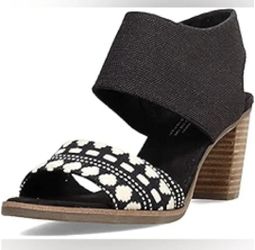 Toms Women’s Cutout Heel Sandal Black Yarn **NEW**