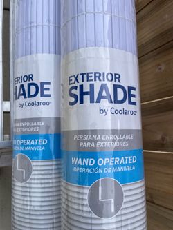 NEW White Exterior Shade by Coolaroo..  48w x 72L @ $20 each.. 72w x 96L @ $30 each.