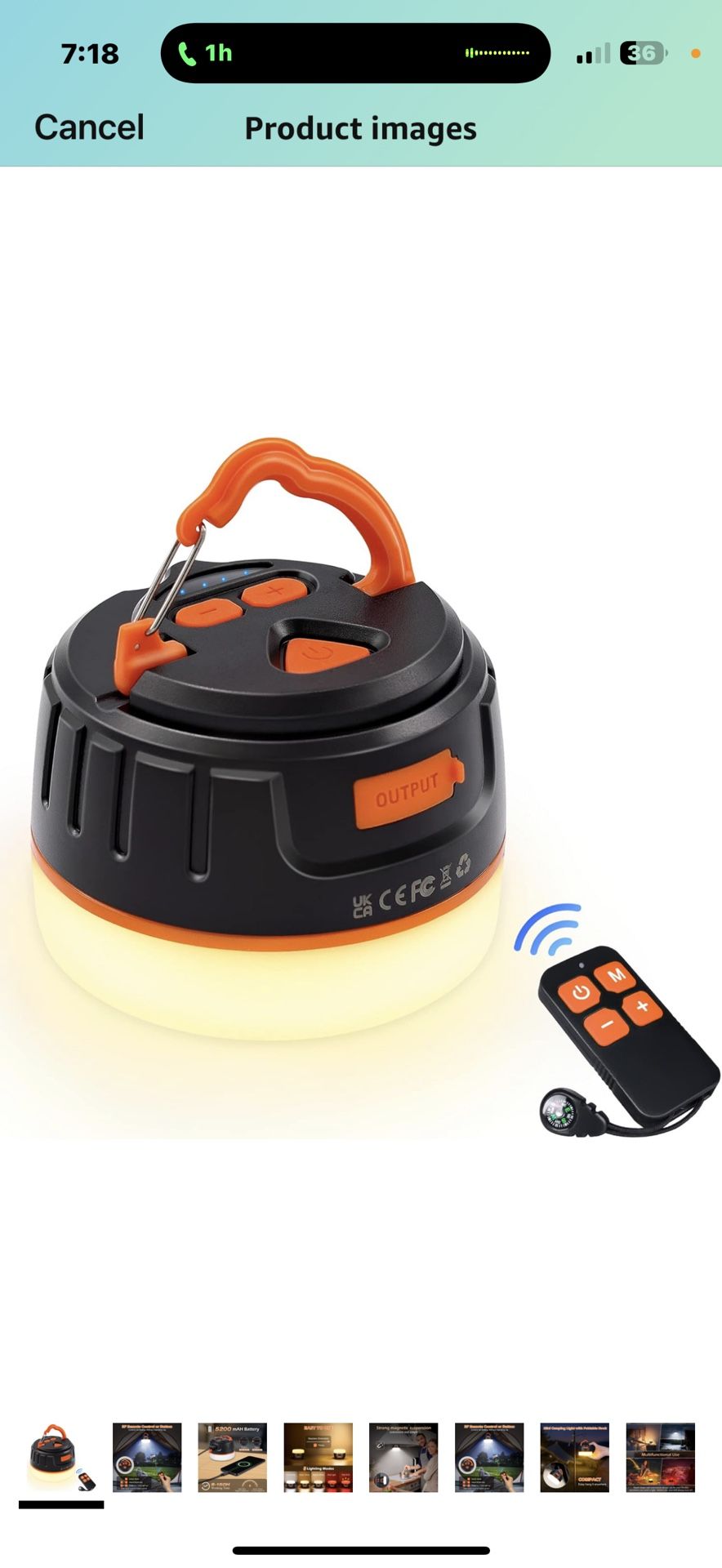 Camping Lantern 1000LM, 5200mAh Camping Lights with Remote Control, Up to 150H Running, 5 Lighting Modes,IPX5 Waterproof Emergency Light for Home,Powe