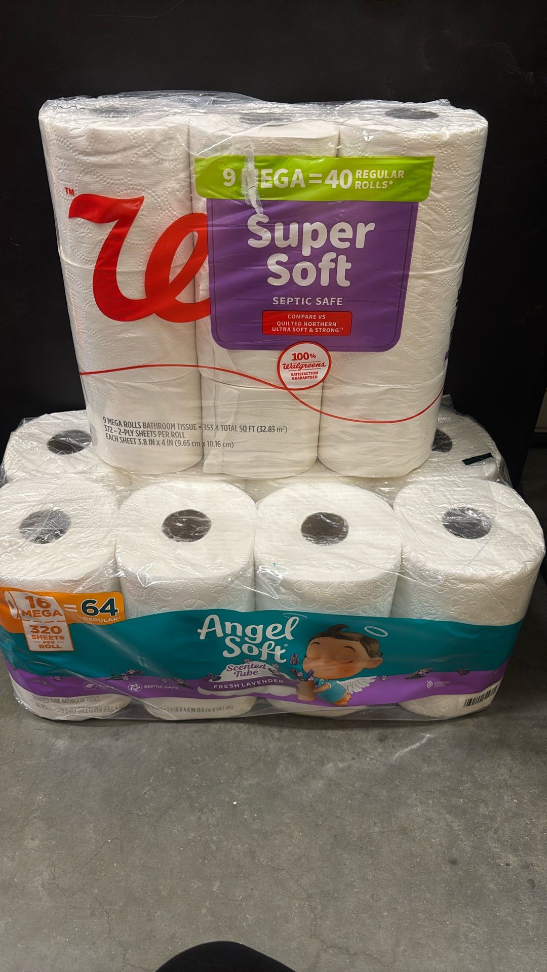 Toilet Paper 9 Mega And Angel Soft 16 Mega