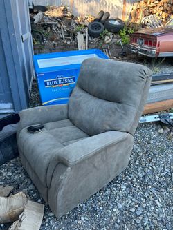 Gray Fabric Power Recliner