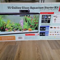 🐠 55‑Gallon Glass Aquarium Starter Kit – Complete Setup