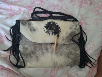 Cowhide Leather Fringe Shoulder Bag