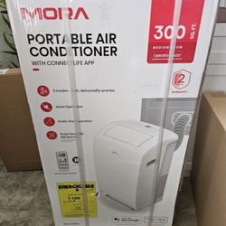 Mora by Hisense Smart 7,000 BTU (DOE), 10,300 BTU (ASHRAE), 300 SF Portable AC, 3 Operating Modes (Cool, Dry, Fan), Remote and Window Vent Installatio