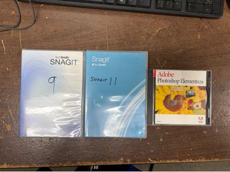 TechSmith Snagit 9, Snagit 11, and Adobe Photoshop Elements 2.0 Software Bundle