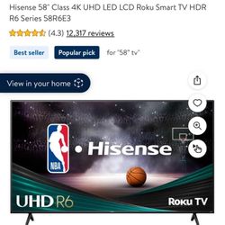 58 Inch Roku Tv No Problems Just combining Spaces And Don’t Need Anymore. 
