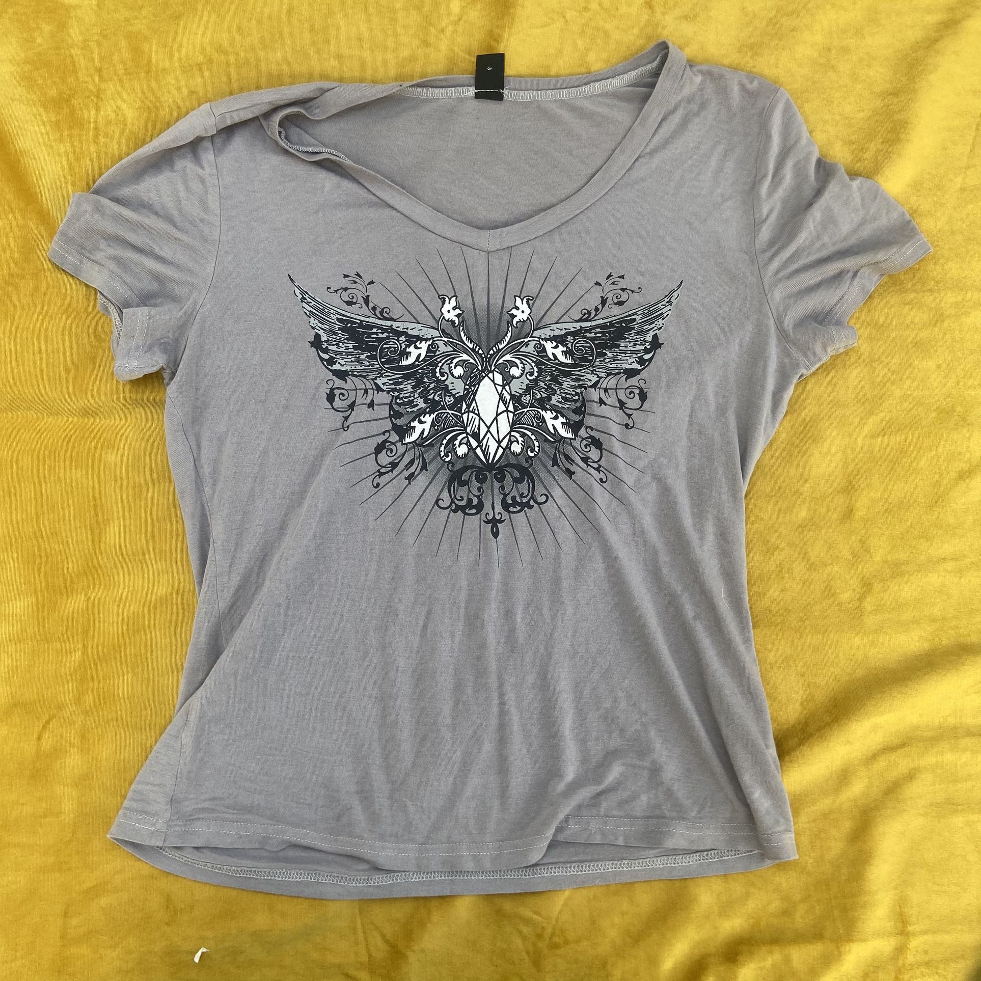 Womens Biker Punk Goth Graphic T Size M