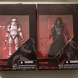 Hasbro 2015 Star Wars Black Series Walmart First Order Stormtrooper And Kylo Ren 3.75" 