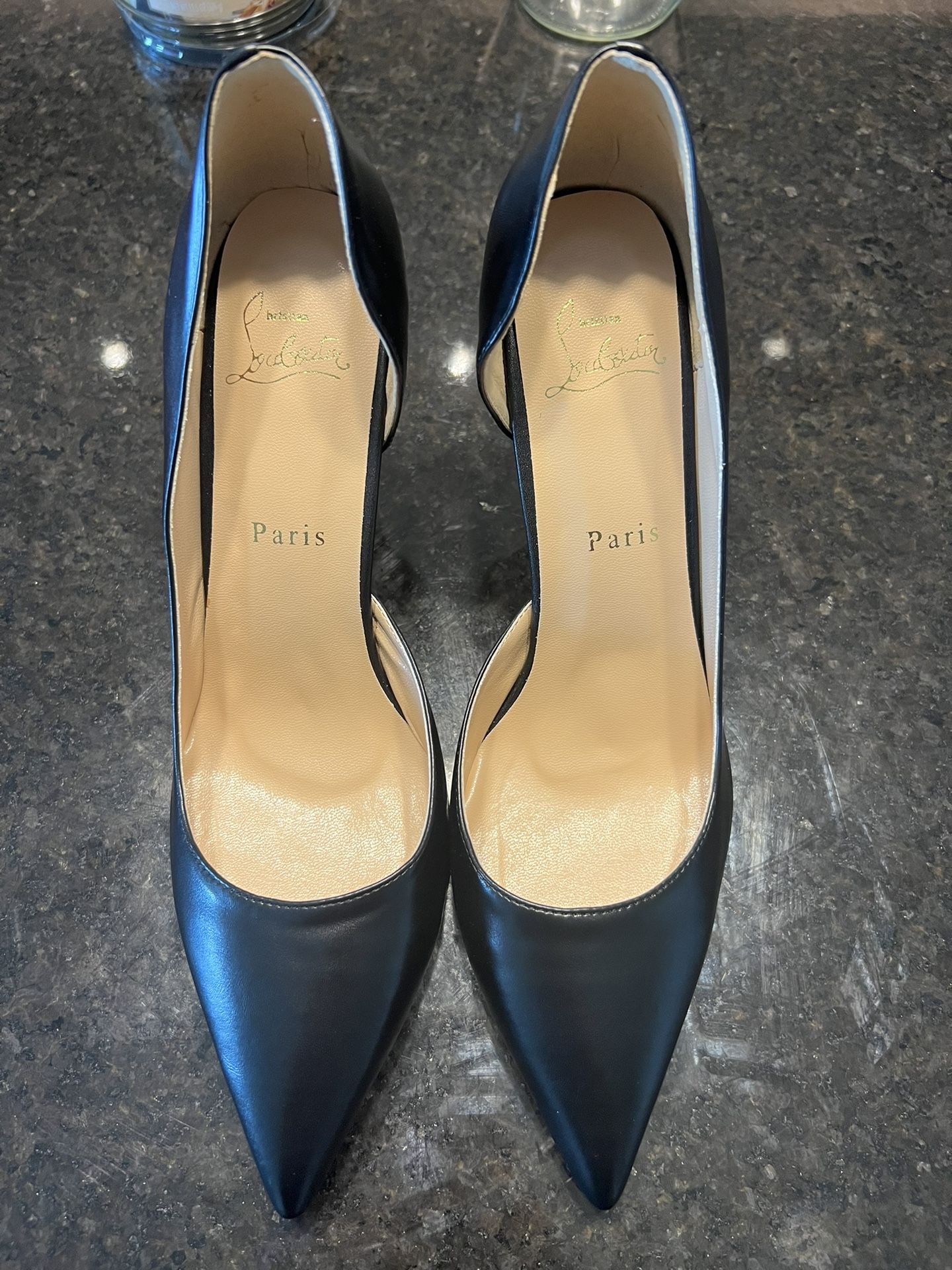 Christian Louboutin Black Heels with Red bottoms (43)