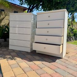 White Chest Five Drawer Dresser 