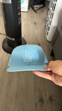 47brand baby blue snap back dodger hat
