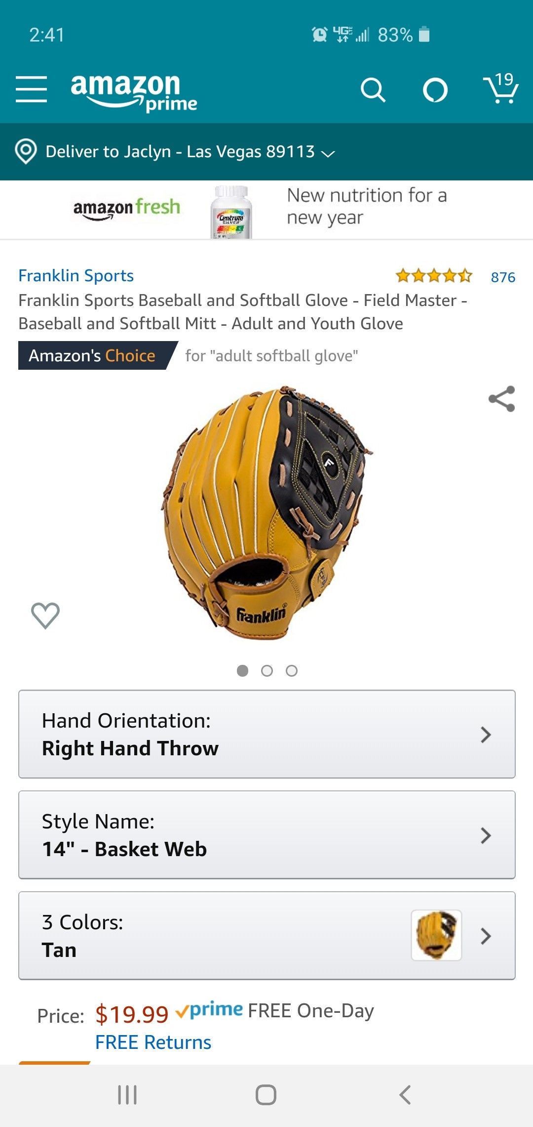 14" Softball Glove