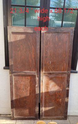 Solid Wood two panel cupboard doors pair