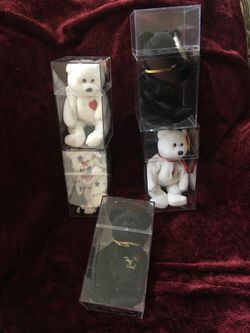 TY BEANIE BABYS set of 5 Glory, Valentino, and The End
